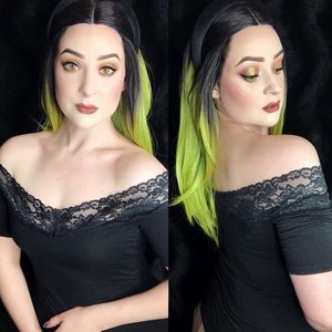 Black Lace Off Tge Shoulder Short Sleeve Top